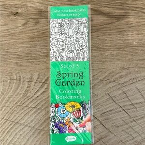 Re-marks -Spring Garden Set Of Five Coloring Bookmarks NEW
